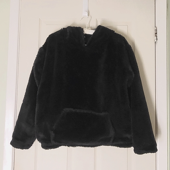 Black Fuzzy Hoodie - Picture 1 of 2
